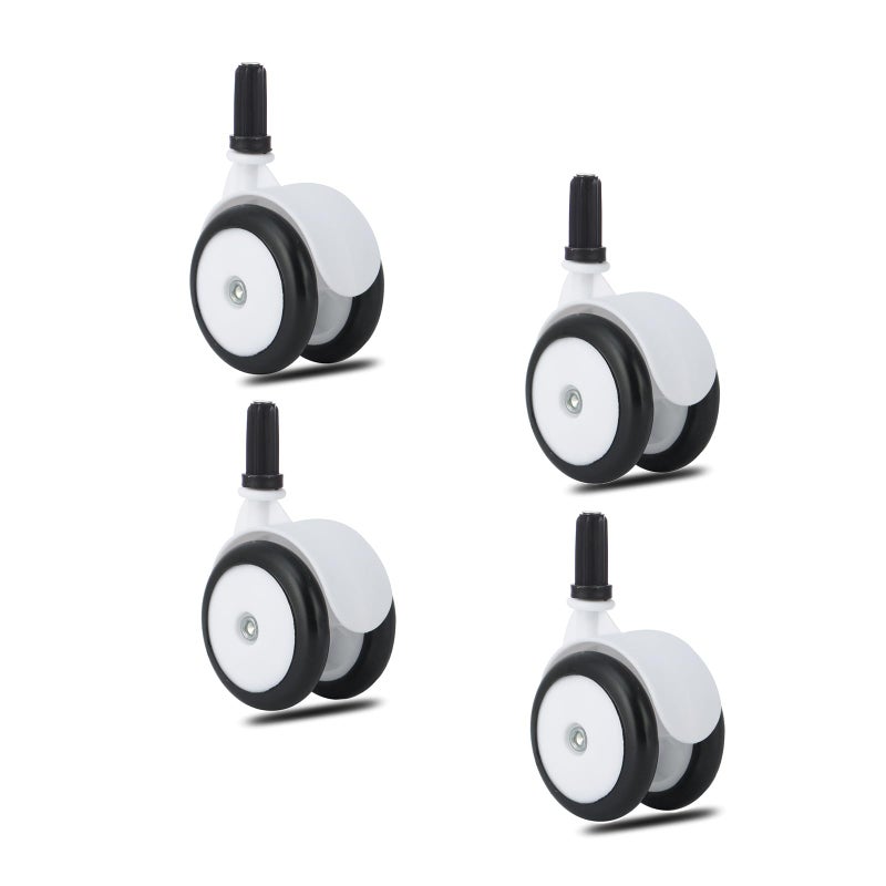 Baby Walker Wheels Replacement Set of 4 Baby Walker Accessories Plastic Rubber Wheels Casters Wheels for StrollerFBlack